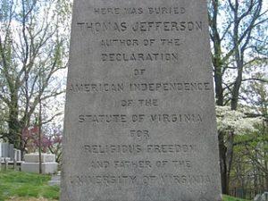 Jefferson's gravestone